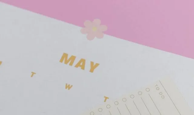 May calendar on a white background